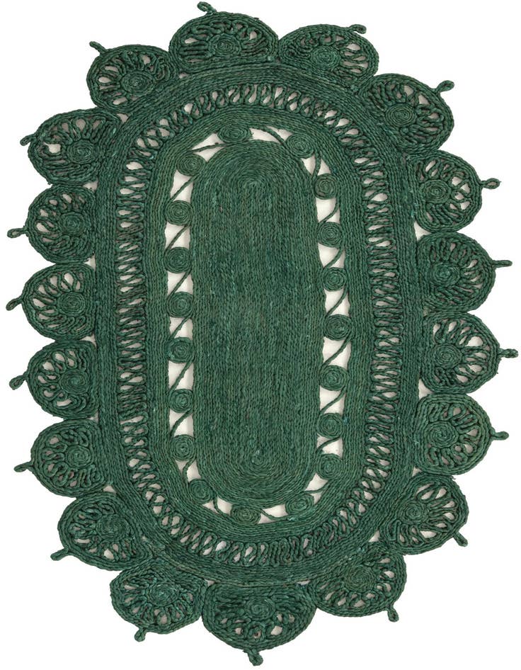 Detail image of  3' 1 x 5' 1  Hand Braided Jute Oval Rug