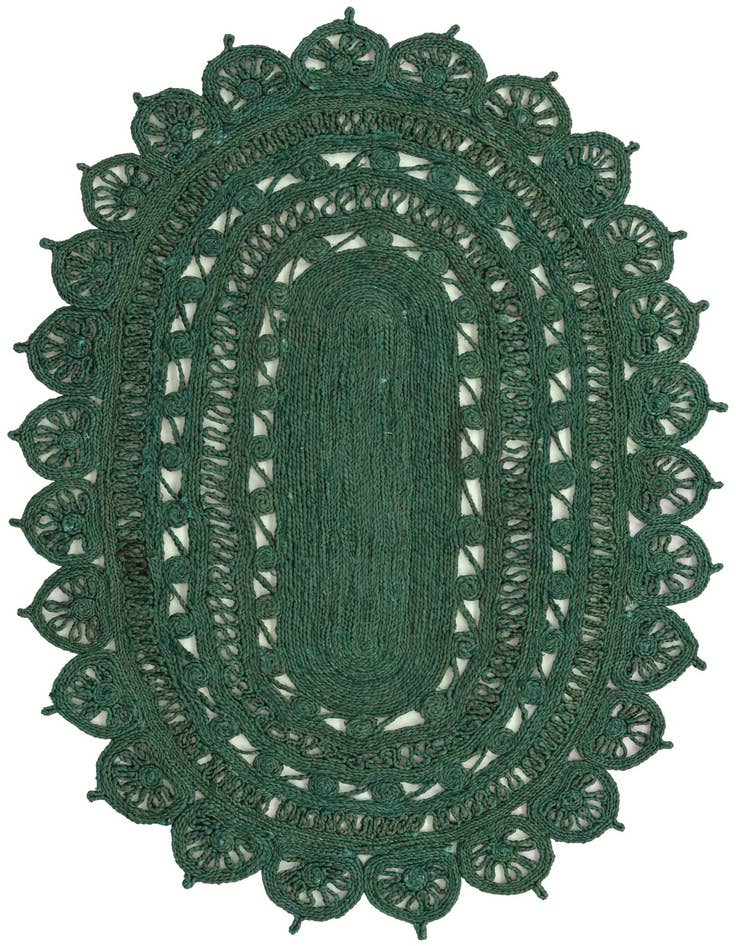 Detail image of  4' 1 x 6' 1  Hand Braided Jute Oval Rug