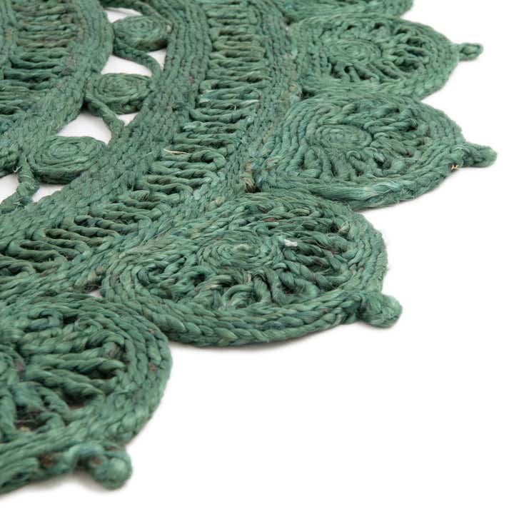 Hunter Green 3' 1 x 5' 1 Hand Braided Jute Oval Rug | Rugs.com