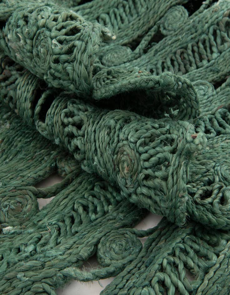 Detail image of  2' x 3' 1  Hand Braided Jute Oval Rug