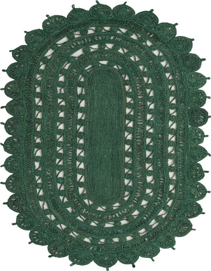 Detail image of 5' 1 x 8' Handmade Braided Jute Oval Rug