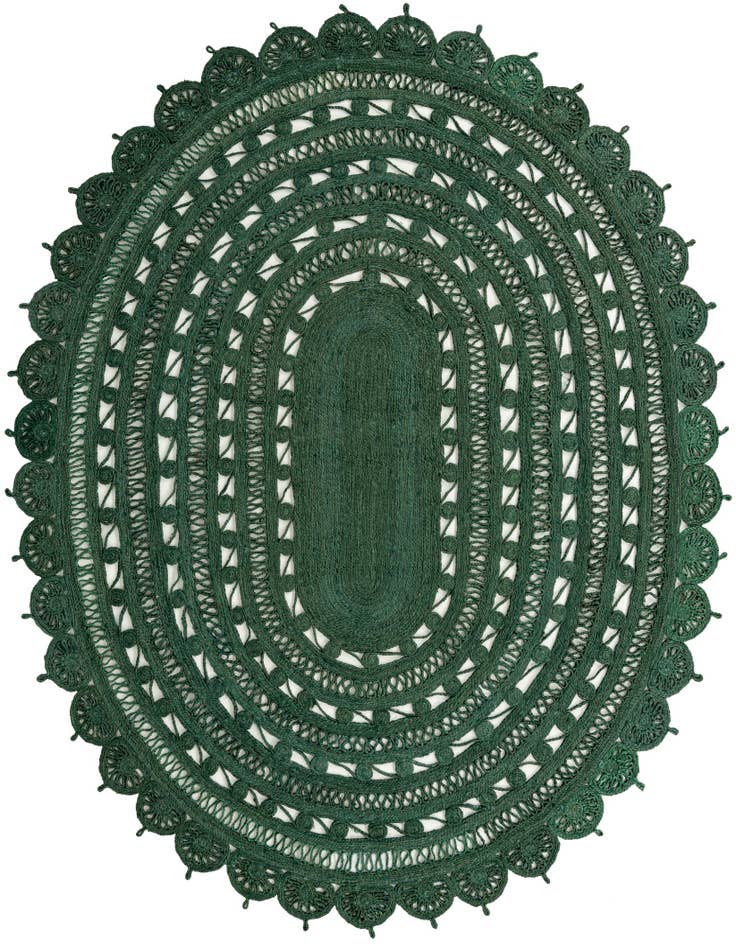 Detail image of  7' 10 x 10'  Hand Braided Jute Oval Rug
