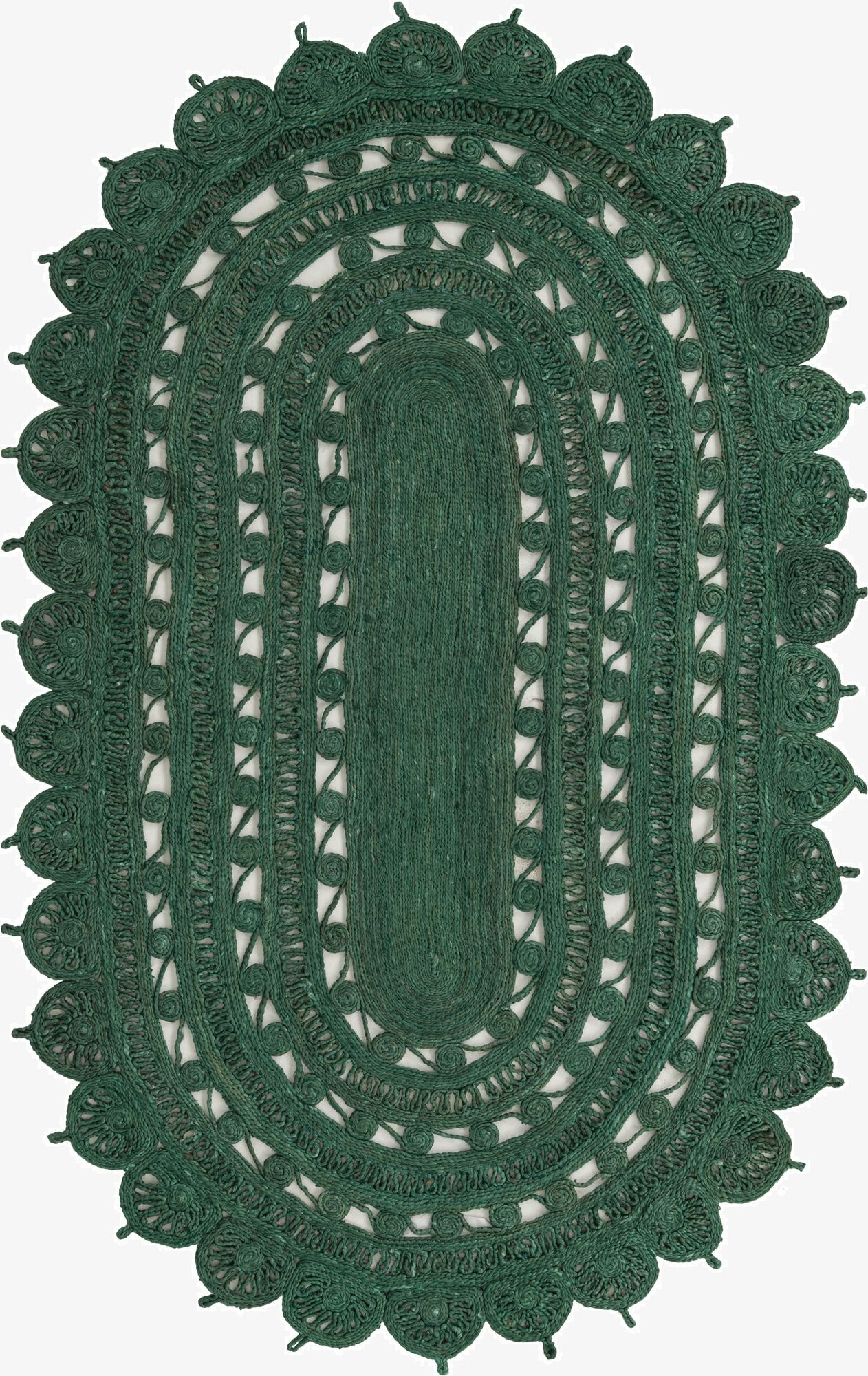 Primary image  5' 1 x 8'  Hand Braided Jute Oval Rug