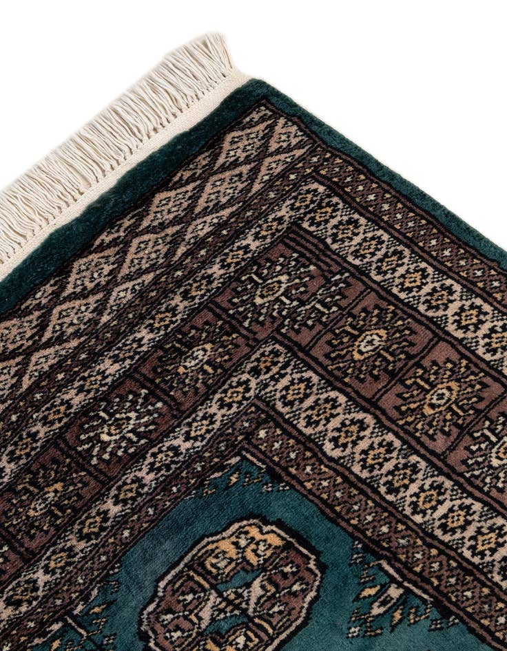 Detail image of  4' 2 x 6' 1  Hand Knotted Bokhara Oriental Wool Rug