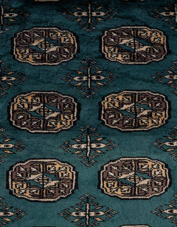 Detail image of  4' 2 x 6' 1  Hand Knotted Bokhara Oriental Wool Rug