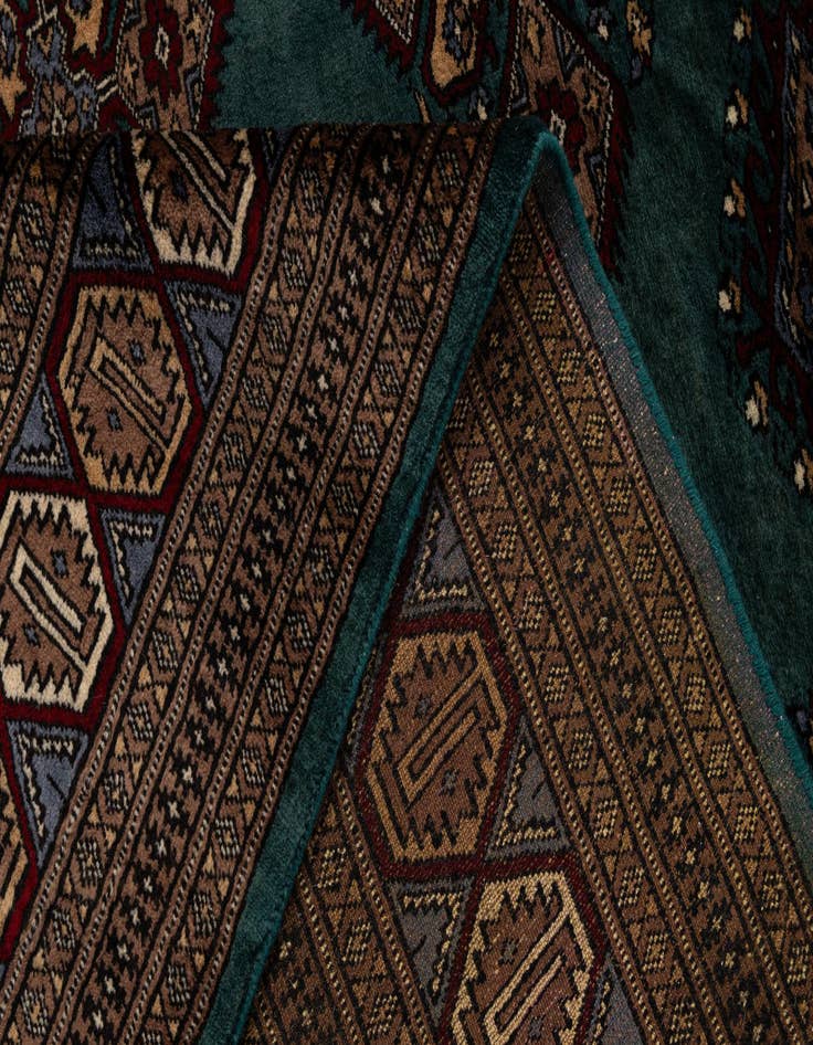 Detail image of  6' 3 x 9' 8  Hand Knotted Bokhara Oriental Wool Rug