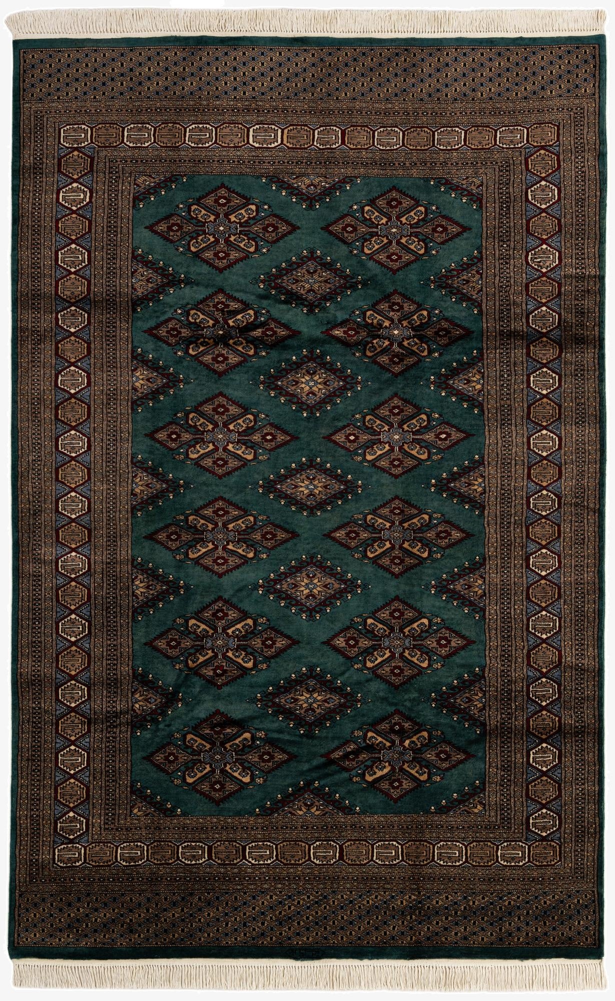  6' 3 x 9' 8  Hand Knotted Bokhara Oriental Wool Rug