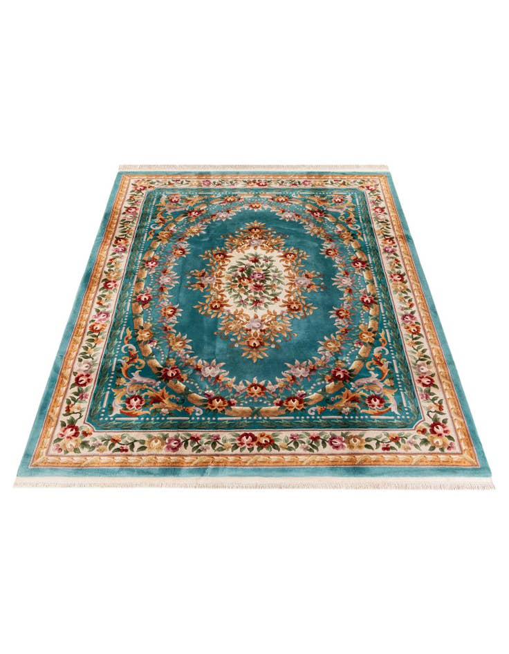 Detail image of  8' x 10' 5  Hand Knotted Carved Pekin Wool Rug