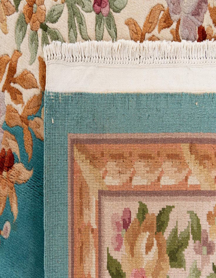 Detail image of  8' x 10' 5  Hand Knotted Carved Pekin Wool Rug