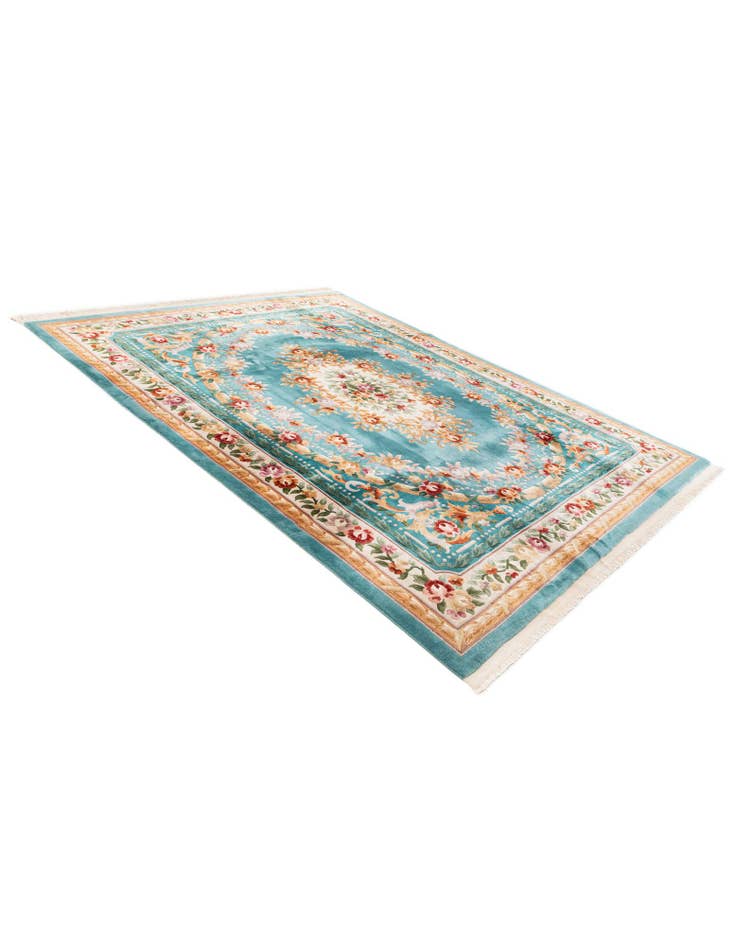 Detail image of  8' x 10' 5  Hand Knotted Carved Pekin Wool Rug