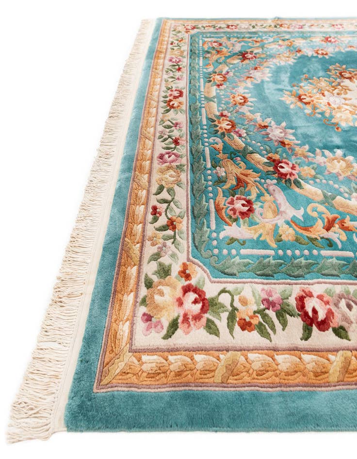 Detail image of  8' x 10' 5  Hand Knotted Carved Pekin Wool Rug