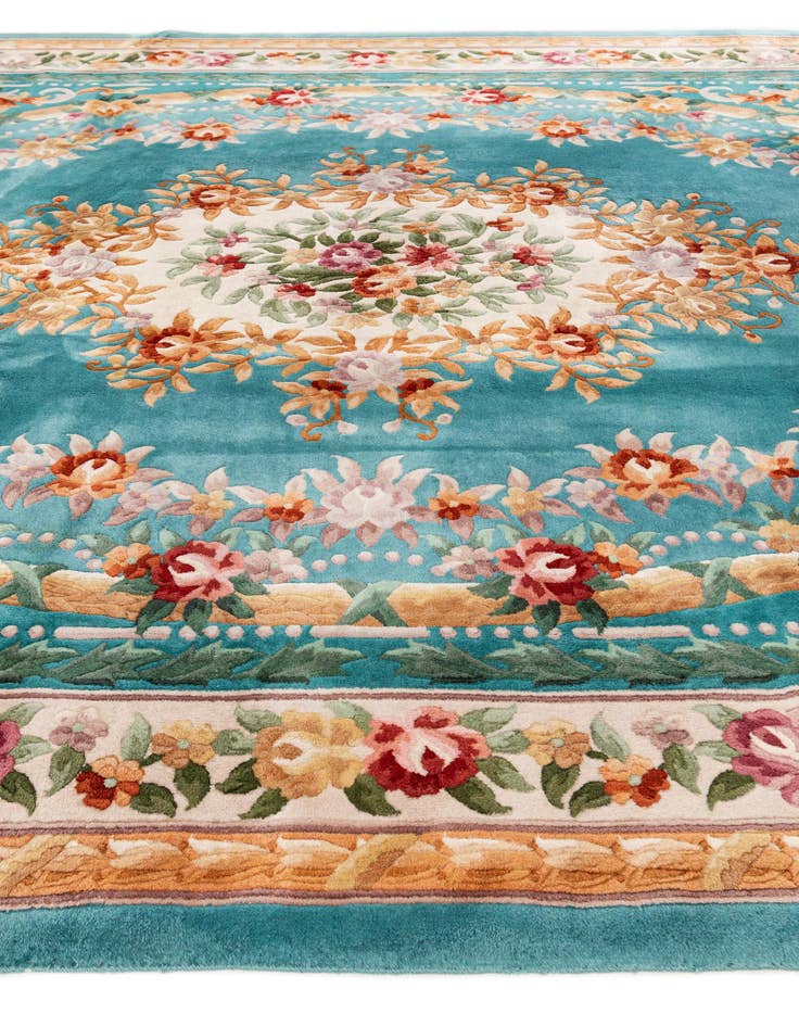 Detail image of  8' x 10' 5  Hand Knotted Carved Pekin Wool Rug