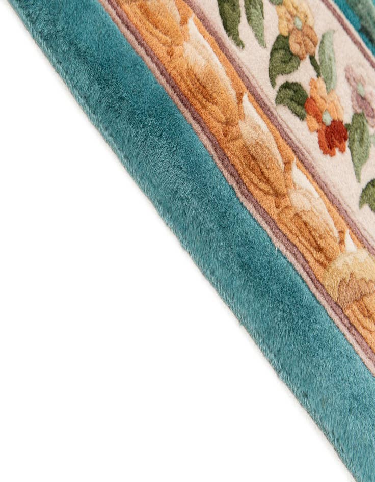 Detail image of  8' x 10' 5  Hand Knotted Carved Pekin Wool Rug