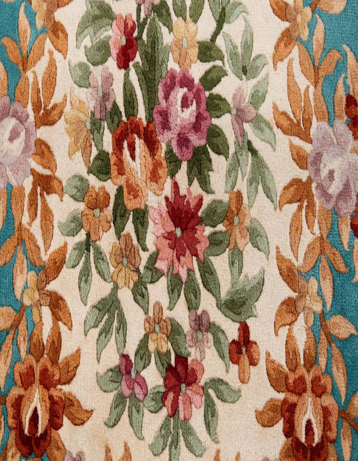 Detail image of  8' x 10' 5  Hand Knotted Carved Pekin Wool Rug