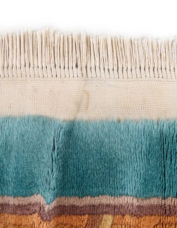 Detail image of  8' x 10' 5  Hand Knotted Carved Pekin Wool Rug