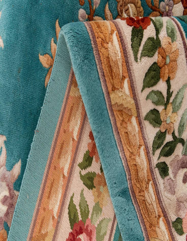 Detail image of  8' x 10' 5  Hand Knotted Carved Pekin Wool Rug