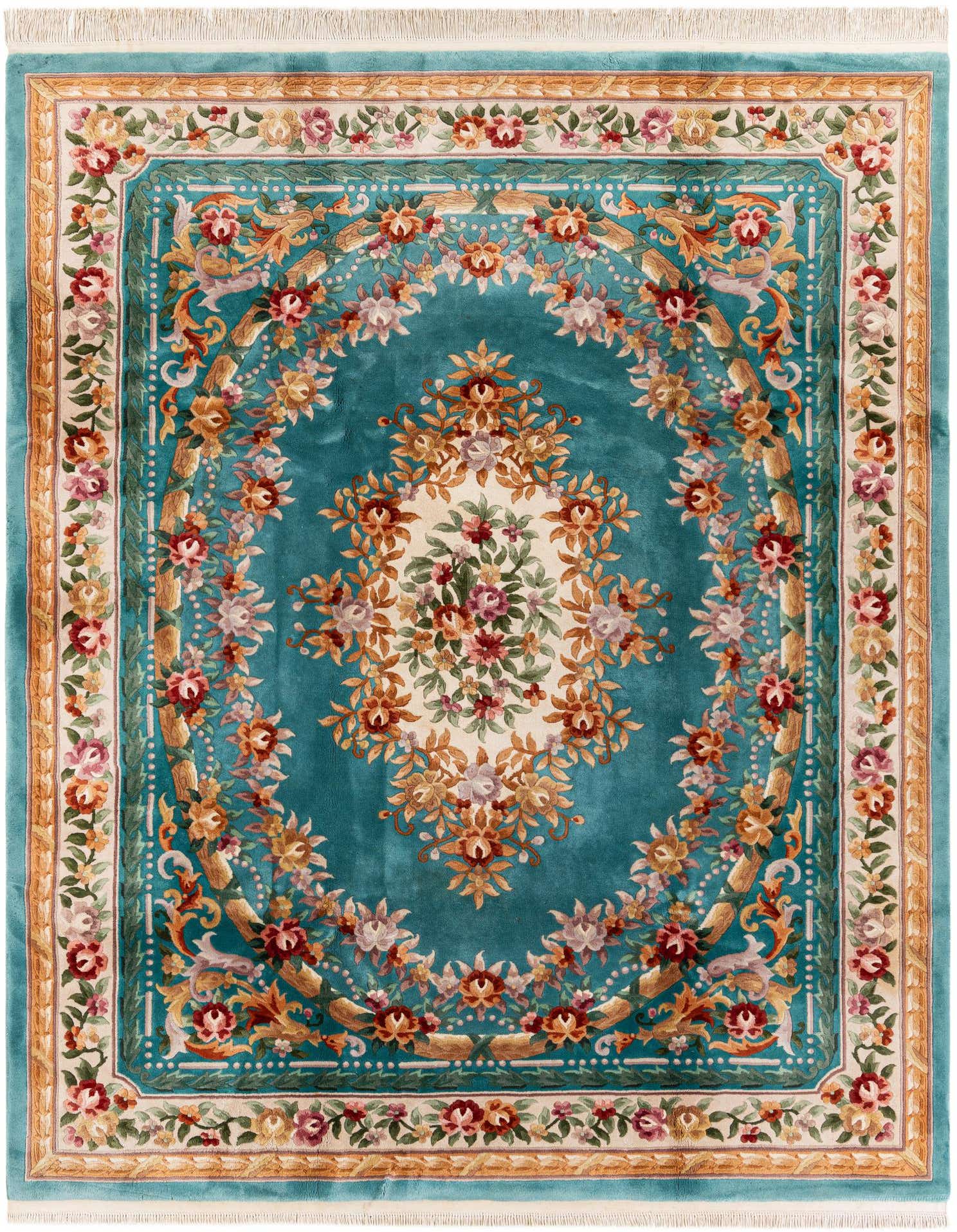 Primary image  8' x 10' 5  Hand Knotted Carved Pekin Wool Rug