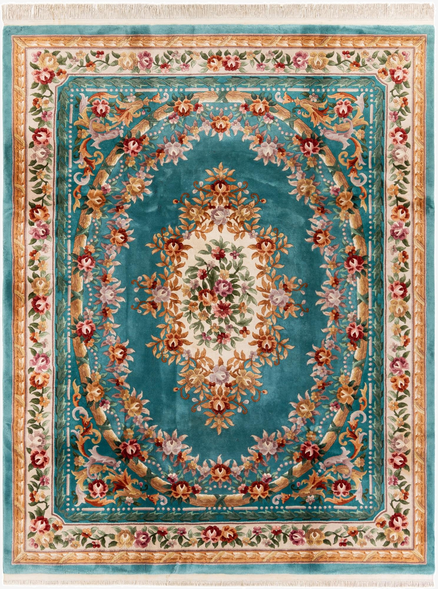  8' x 10' 5  Hand Knotted Carved Pekin Wool Rug