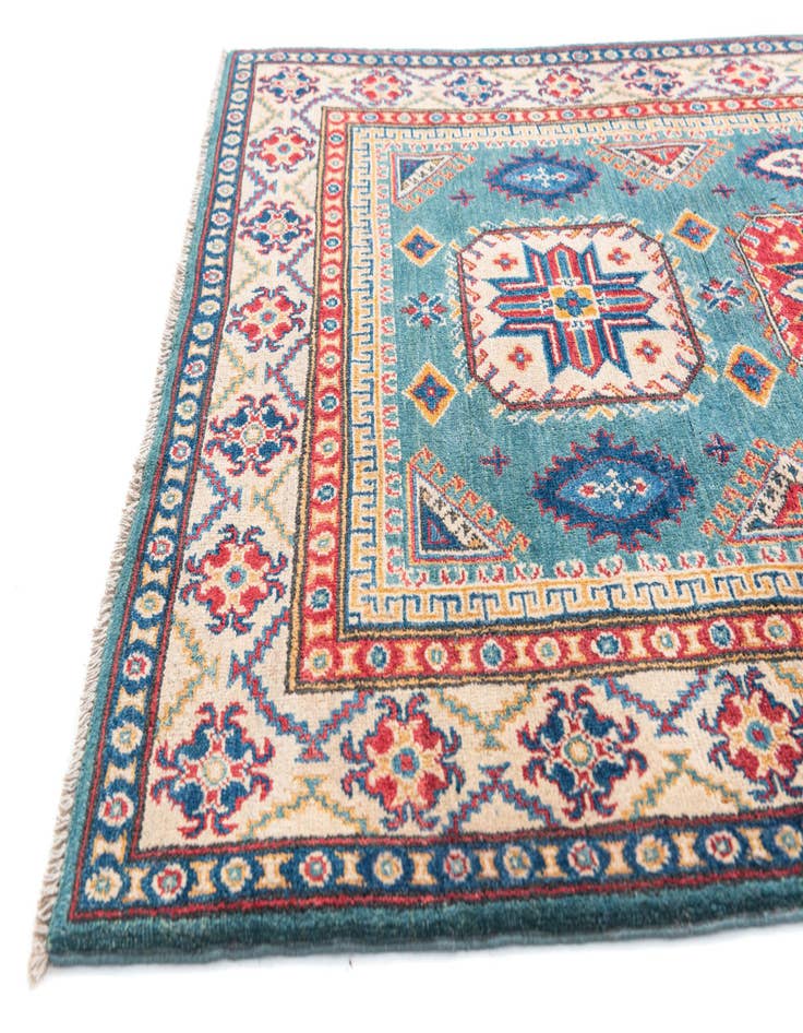 Detail image of  4' x 6' 1  Hand Knotted Kazak Rug