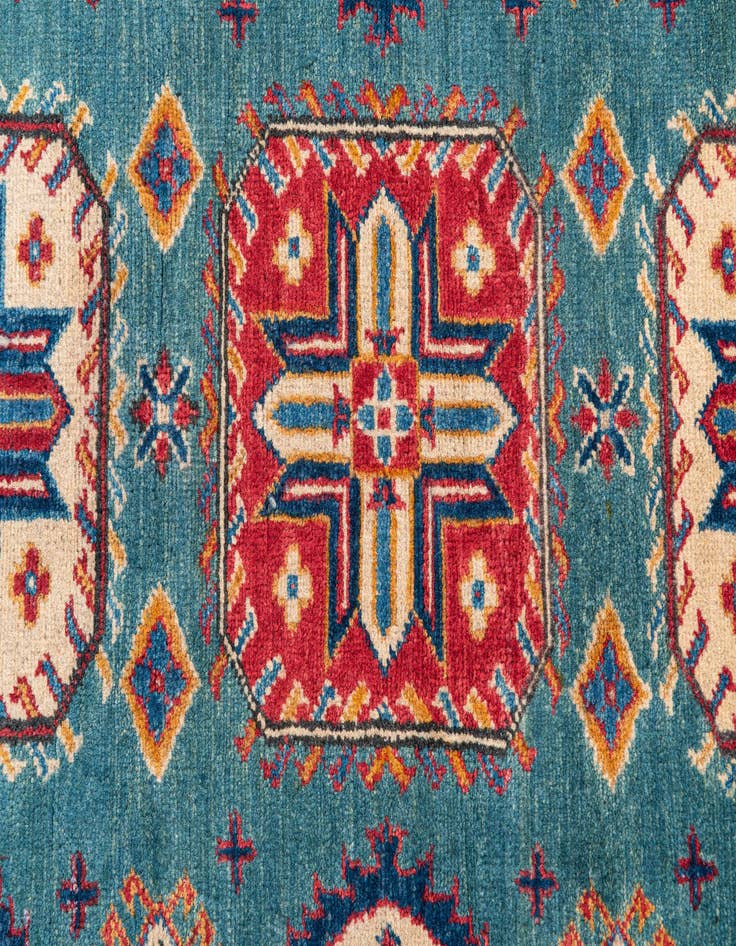 Detail image of  4' x 6' 1  Hand Knotted Kazak Rug
