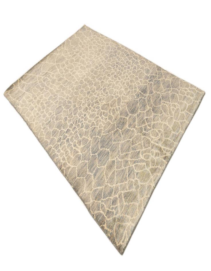 Detail image of  5' 6 x 8'  Hand Knotted Moroccan Wool Rug