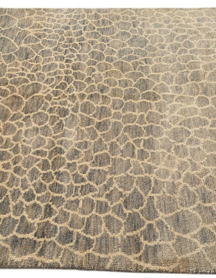 Detail image of  5' 6 x 8'  Hand Knotted Moroccan Wool Rug