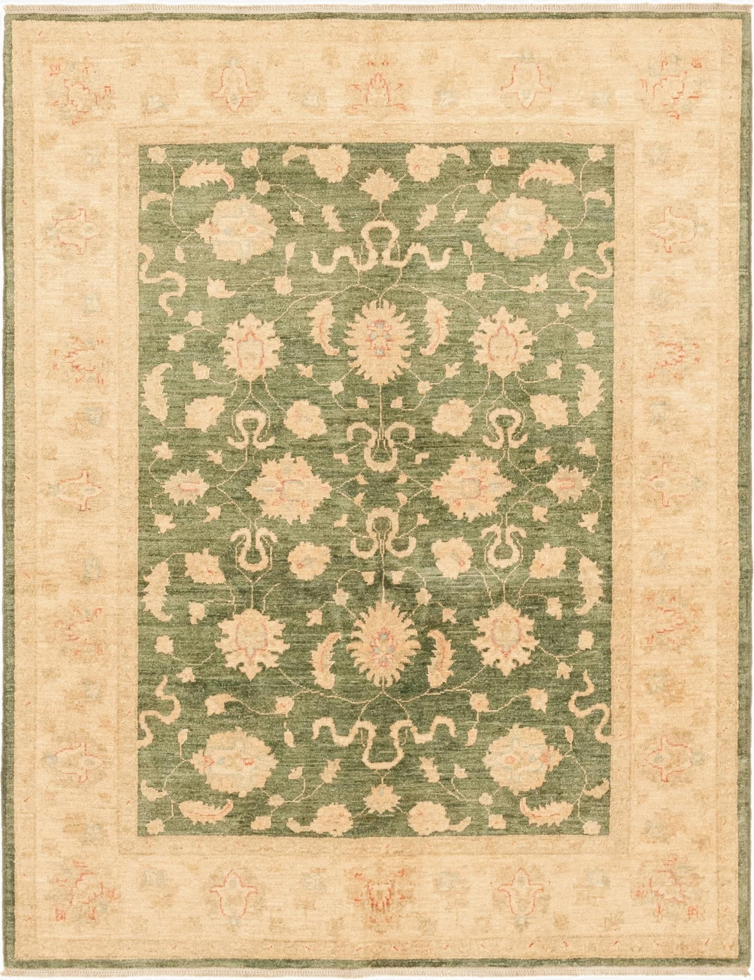  5' 2 x 6' 6  Hand Knotted Peshawar Ziegler Rug