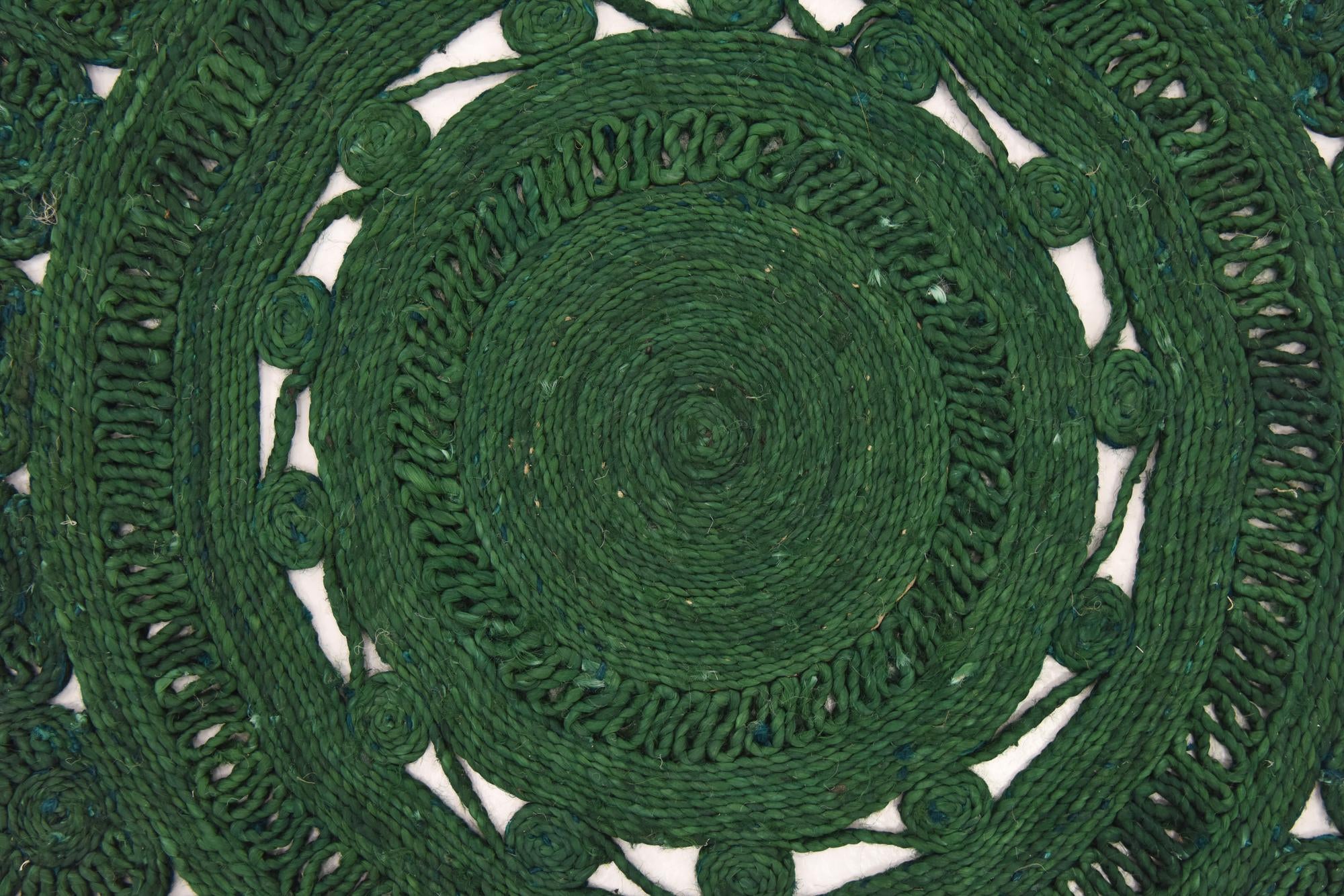 Hunter Green 4' 4 x 4' 4 Hand Braided Jute Round Rug | Rugs.com