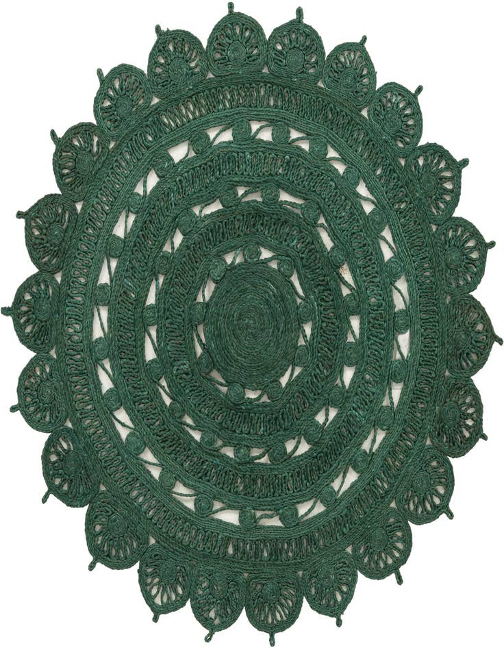 Detail image of  5' 1 x 5' 1  Hand Braided Jute Round Rug