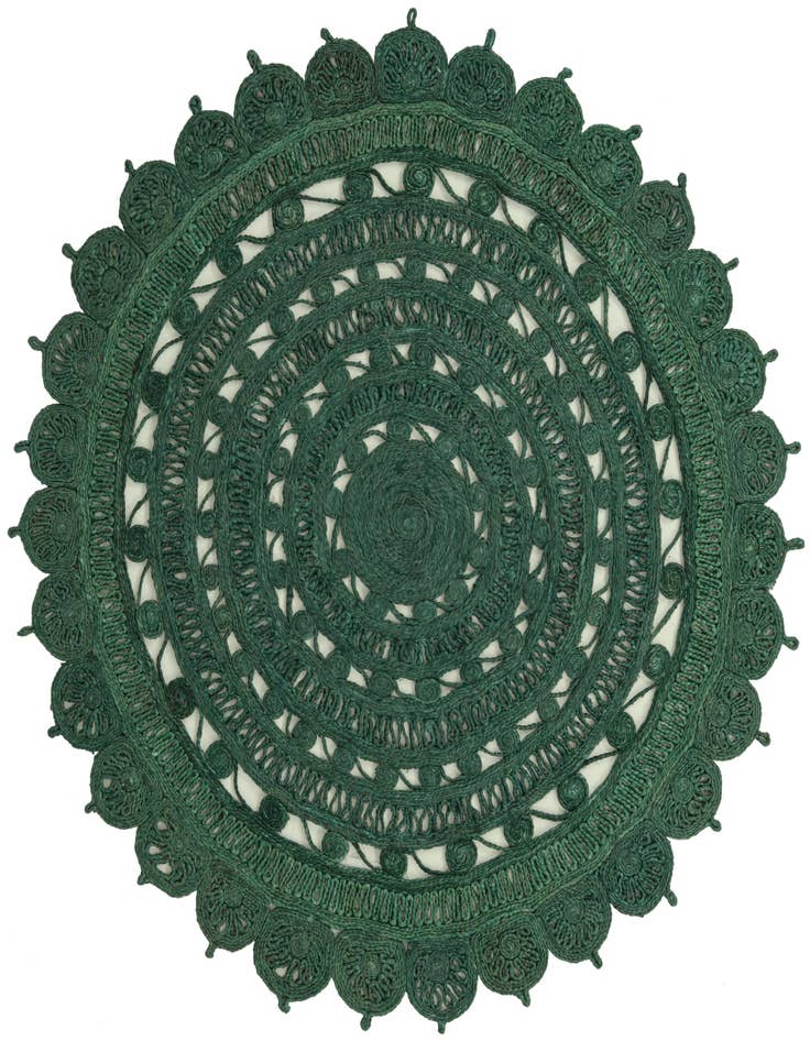 Detail image of  6' 1 x 6' 1  Hand Braided Jute Round Rug