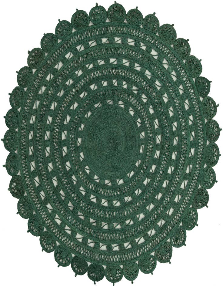 Detail image of  7' 10 x 7' 10  Hand Braided Jute Round Rug