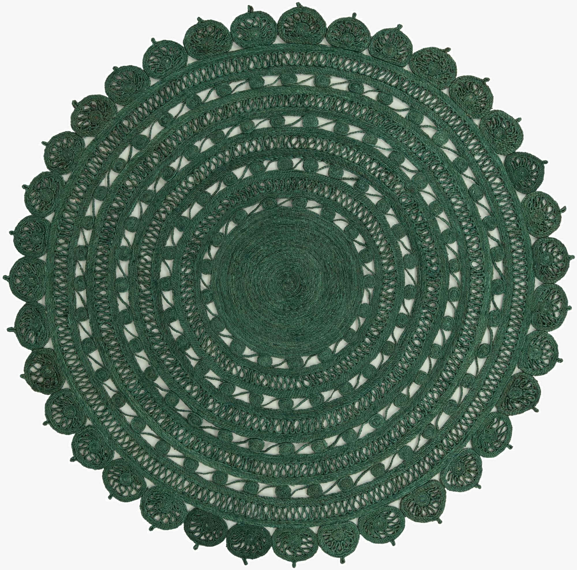  7' 10 x 7' 10  Hand Braided Jute Round Rug