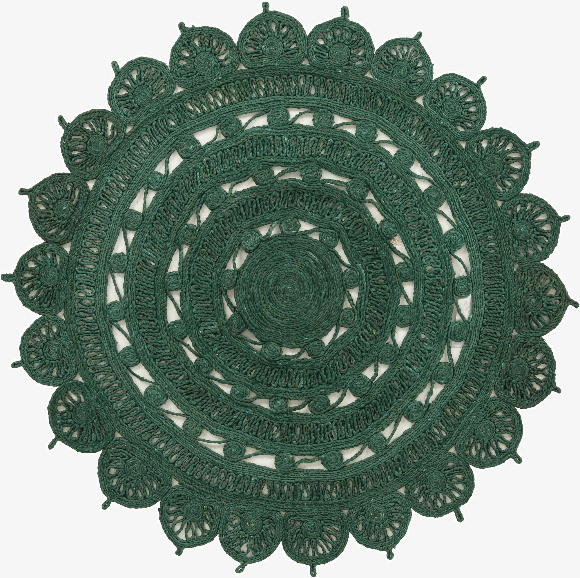  5' 1 x 5' 1  Hand Braided Jute Round Rug