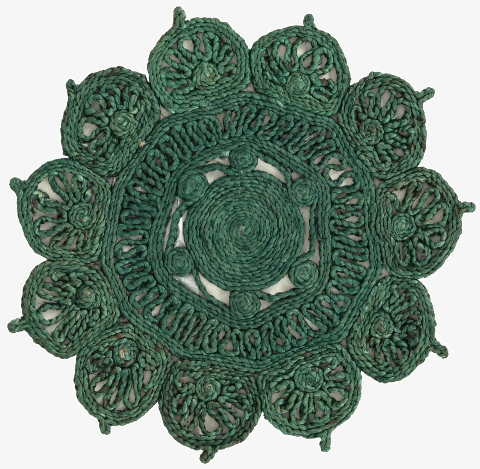  2' x 2'  Hand Braided Jute Round Rug