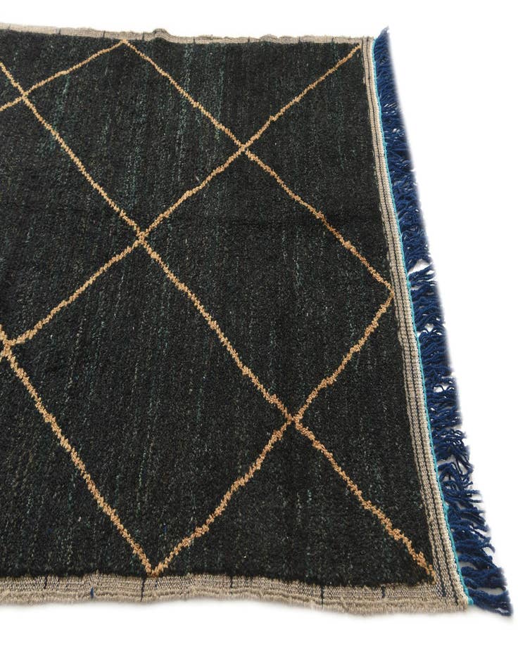 Detail image of  4' 10 x 9'  Hand Knotted Moroccan Wool Runner Rug