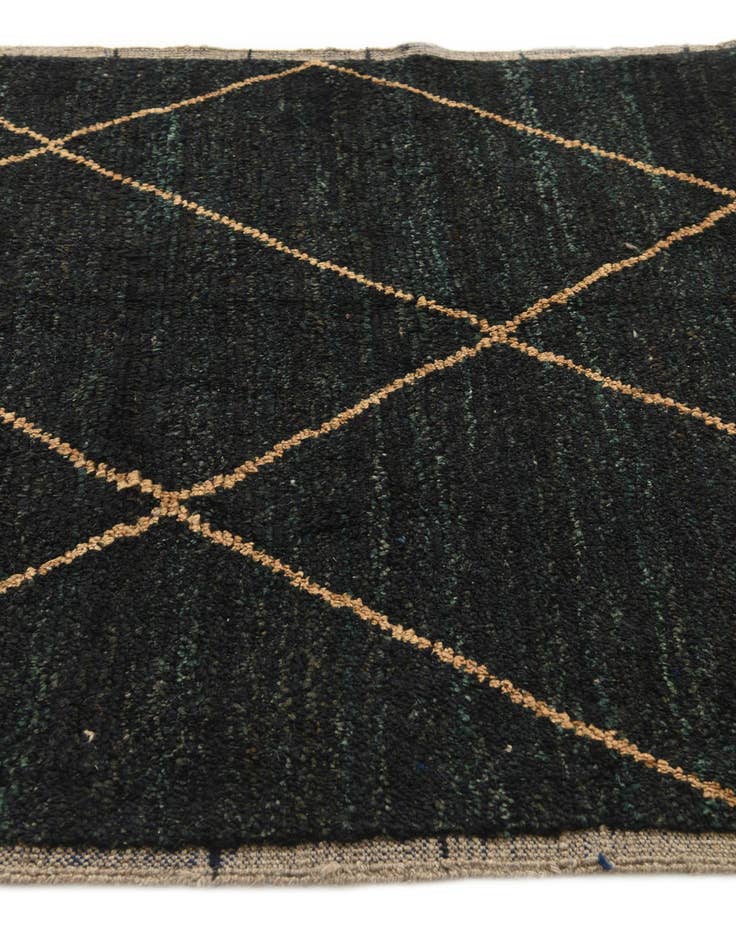 Detail image of  4' 10 x 9'  Hand Knotted Moroccan Wool Runner Rug