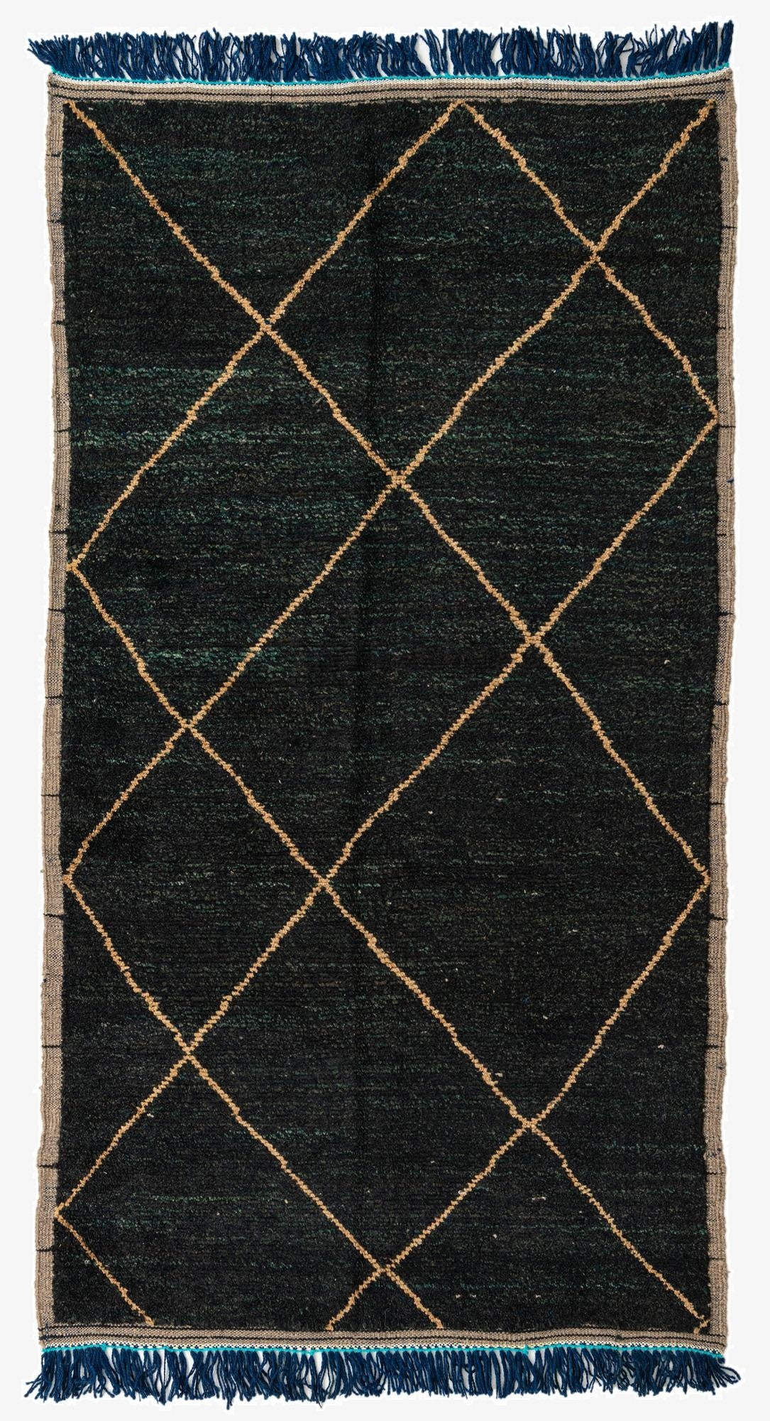  4' 10 x 9'  Hand Knotted Moroccan Wool Runner Rug