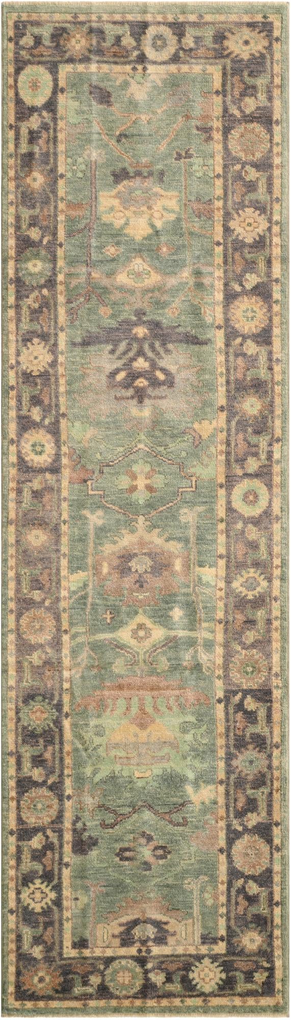  2' 8 x 9' 6  Hand Knotted Oushak Wool Runner Rug