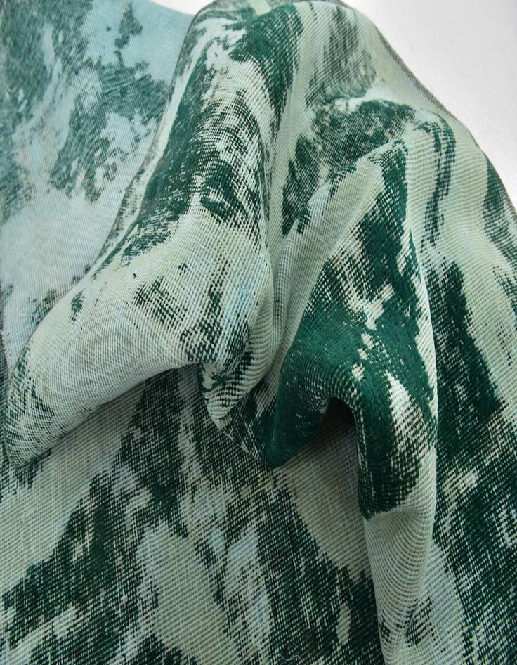 Detail image of  7' x 7' 10  Hand Knotted Ultra Vintage Persian Wool Square Rug