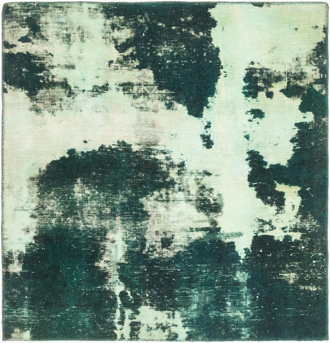  3' 9 x 3' 10  Hand Knotted Ultra Vintage Persian Wool Square Rug