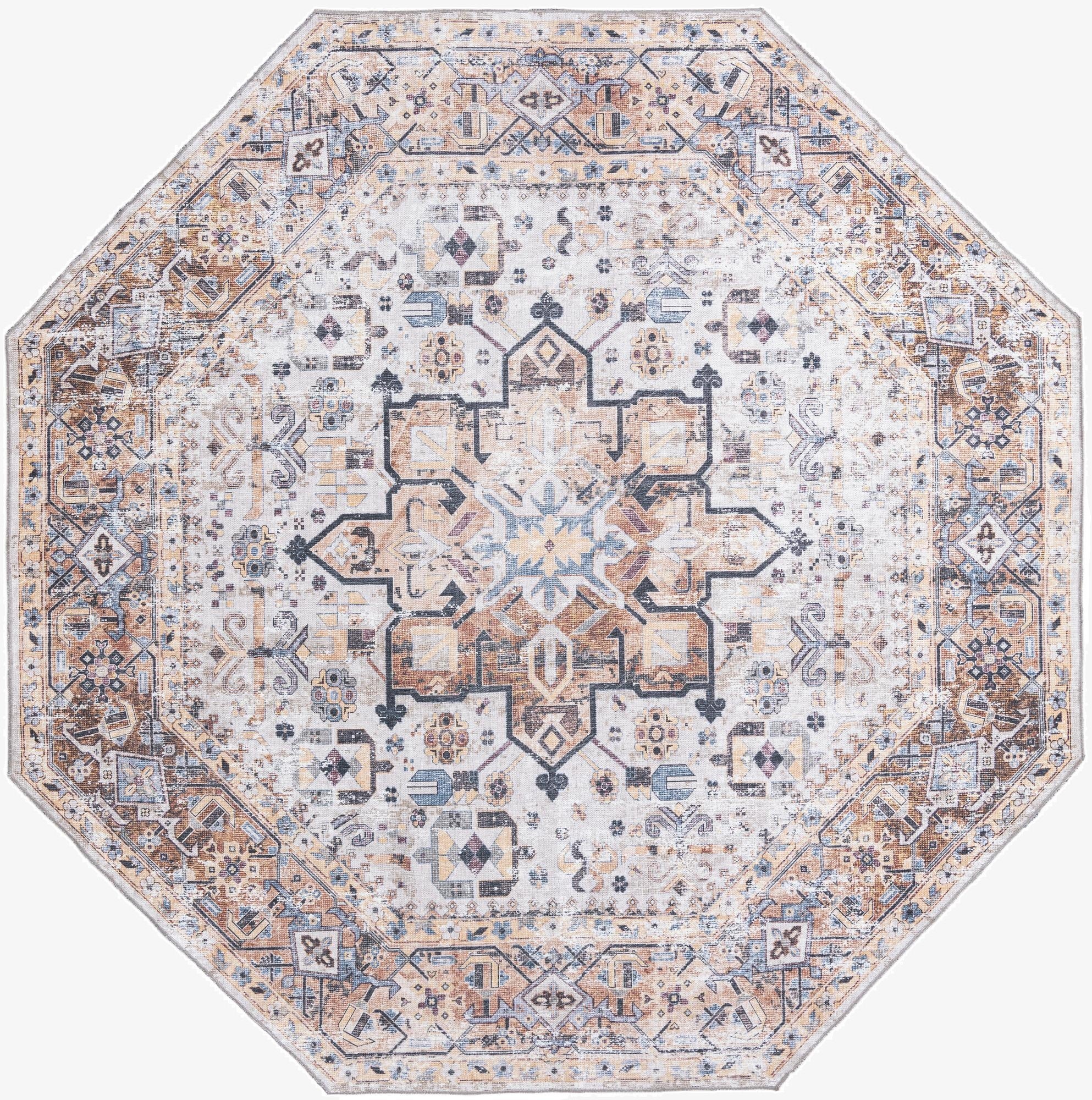  7' 10 x 7' 10  Washable Yara Octagon Rug