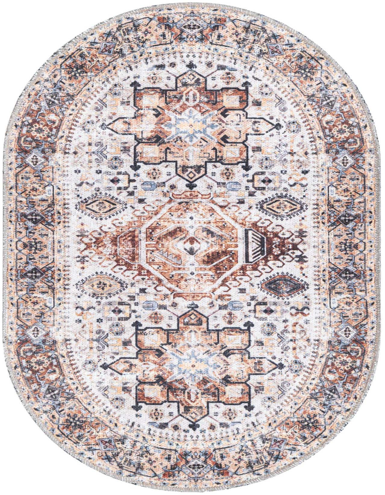 Primary image  2' x 3' 1  Washable Yara Oval Rug