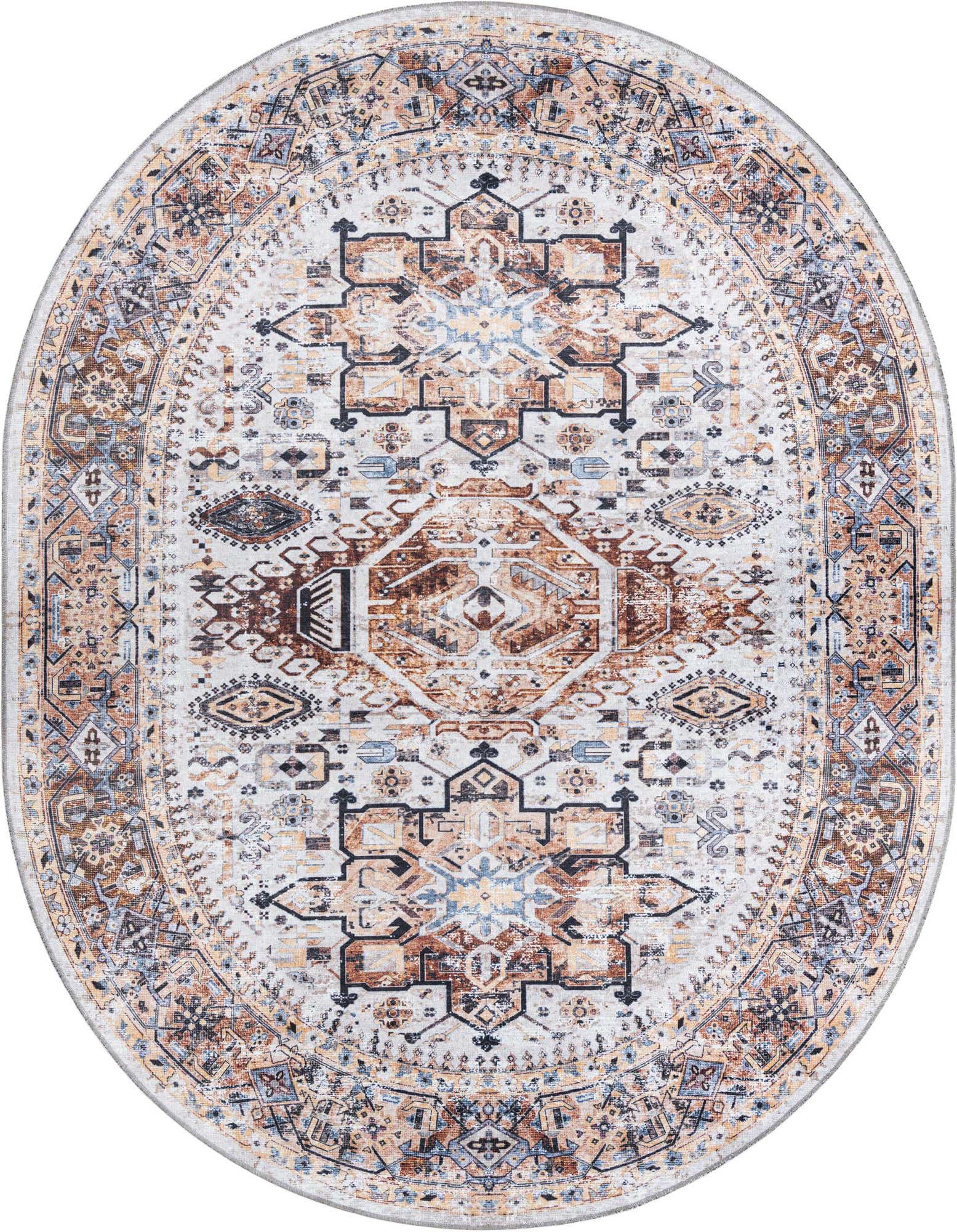 Primary image  7' 10 x 10'  Washable Yara Oval Rug