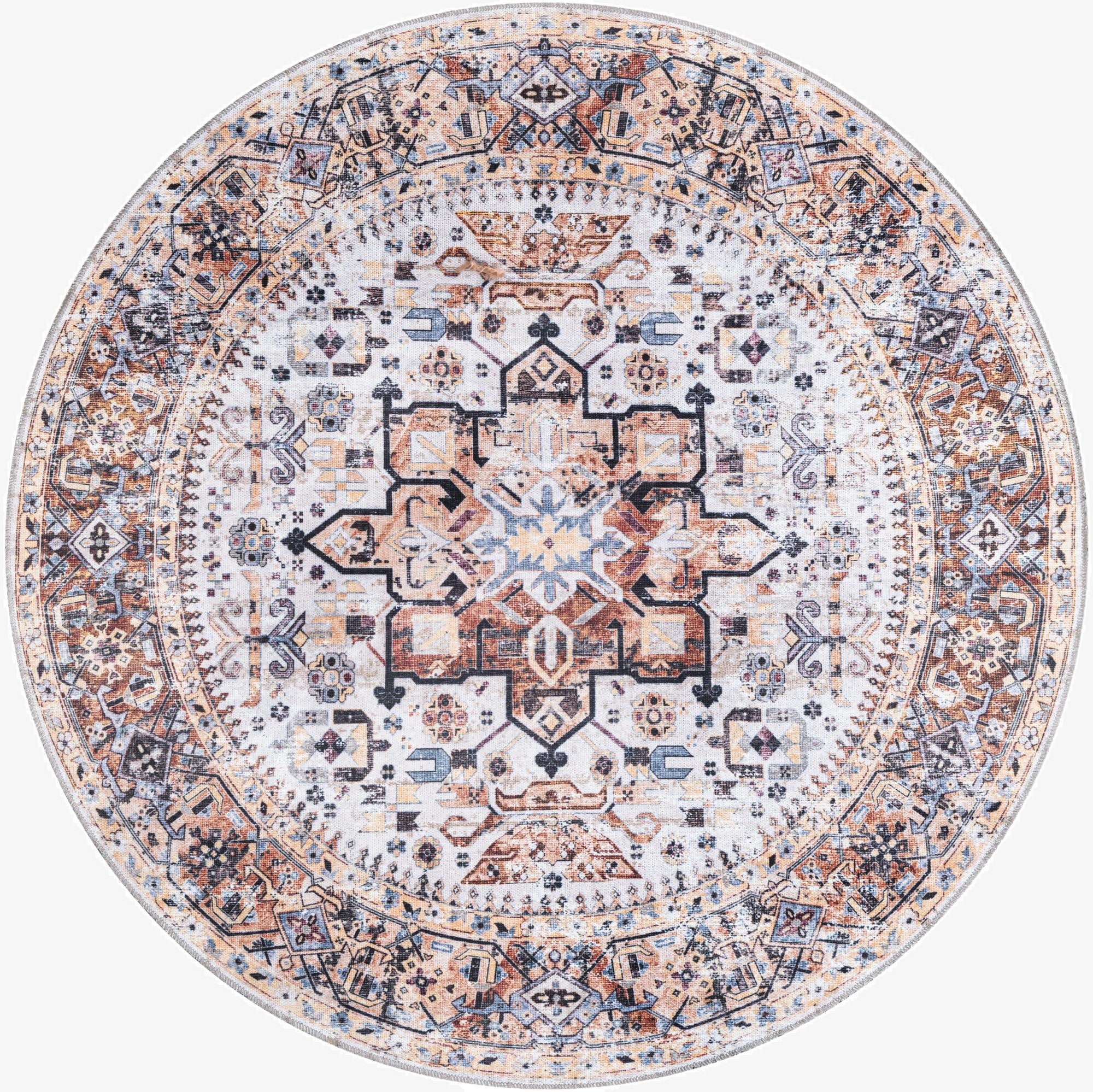  5' 3 x 5' 3  Washable Yara Round Rug