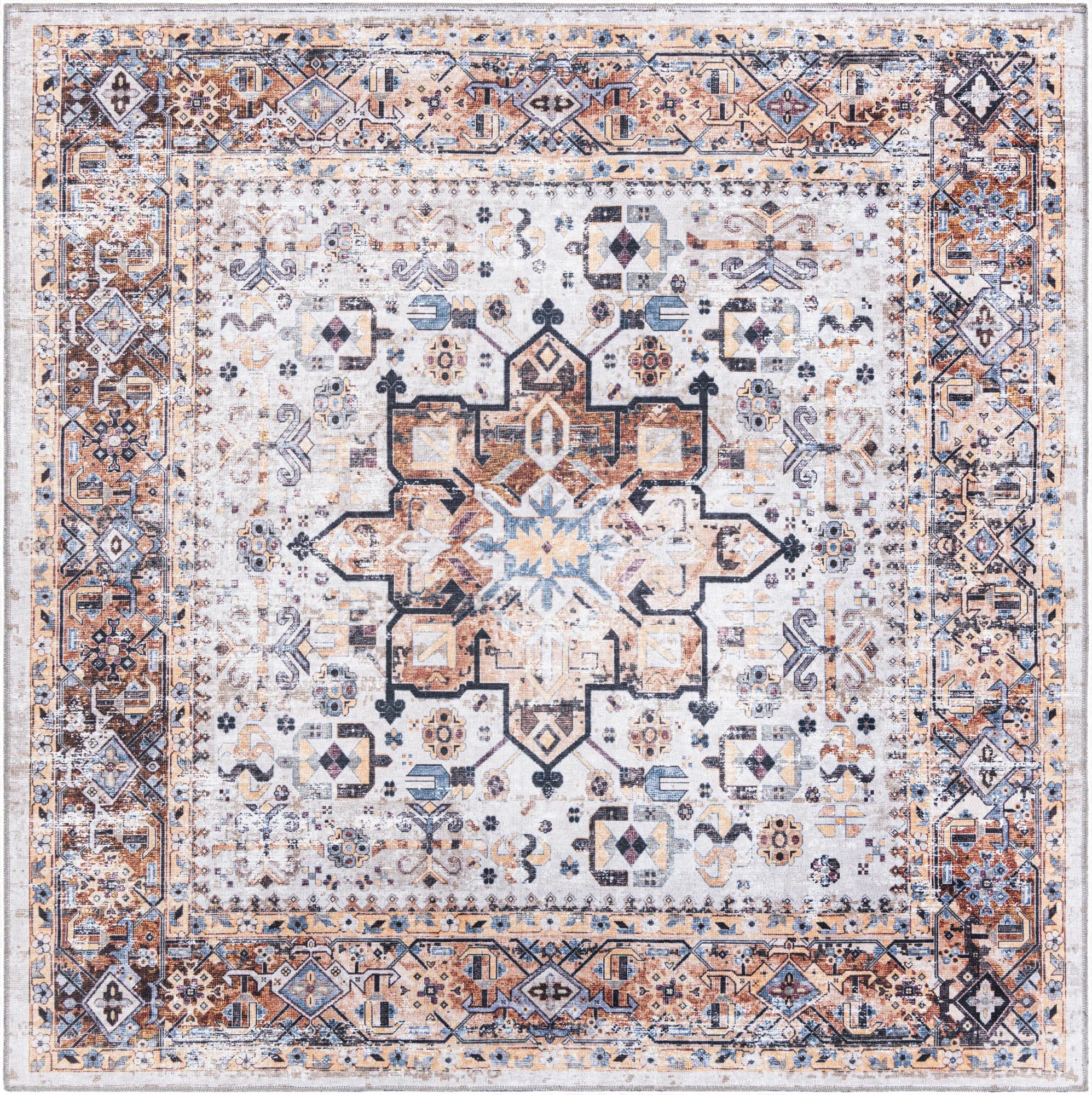  7' 1 x 7' 1  Washable Yara Square Rug