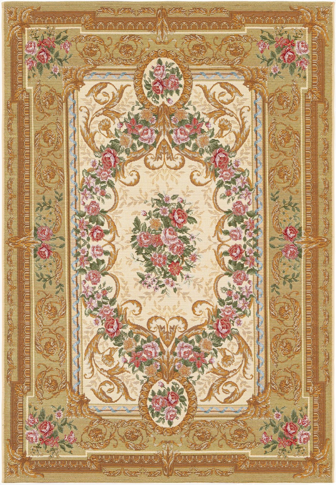  4' x 6'  Washable Traditional Indoor / Outdoor Rug