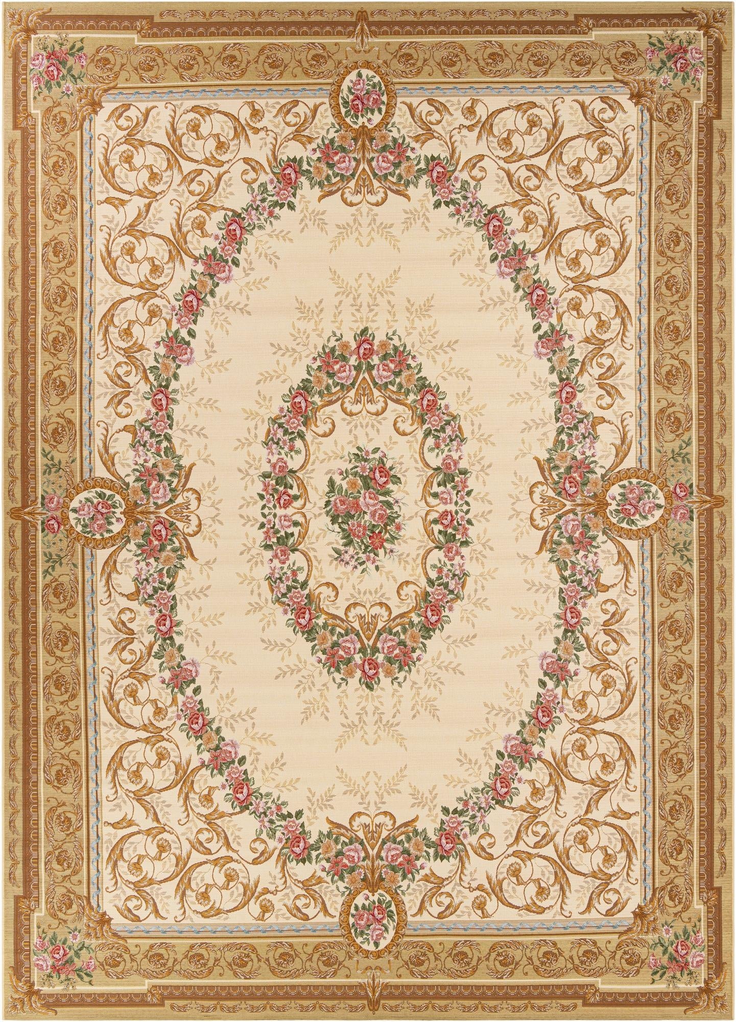  10' x 14'  Washable Traditional Indoor / Outdoor Rug