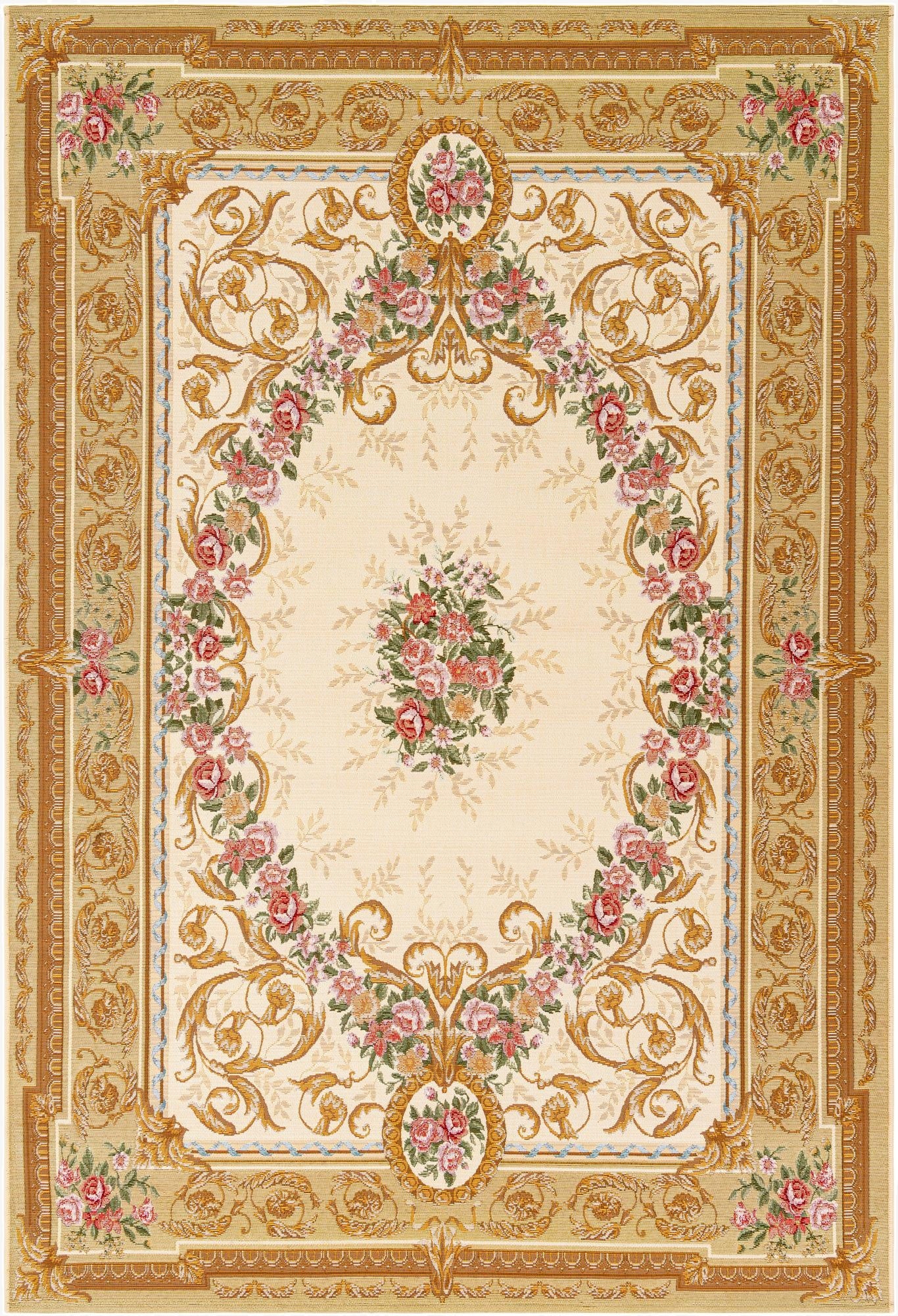  6' x 9'  Washable Traditional Indoor / Outdoor Rug