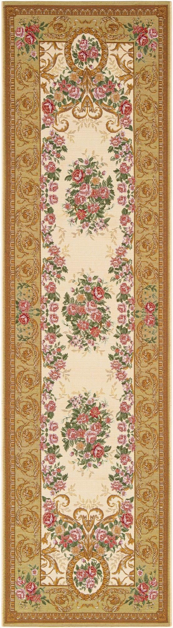  2' 7 x 10'  Washable Traditional Indoor / Outdoor Runner Rug