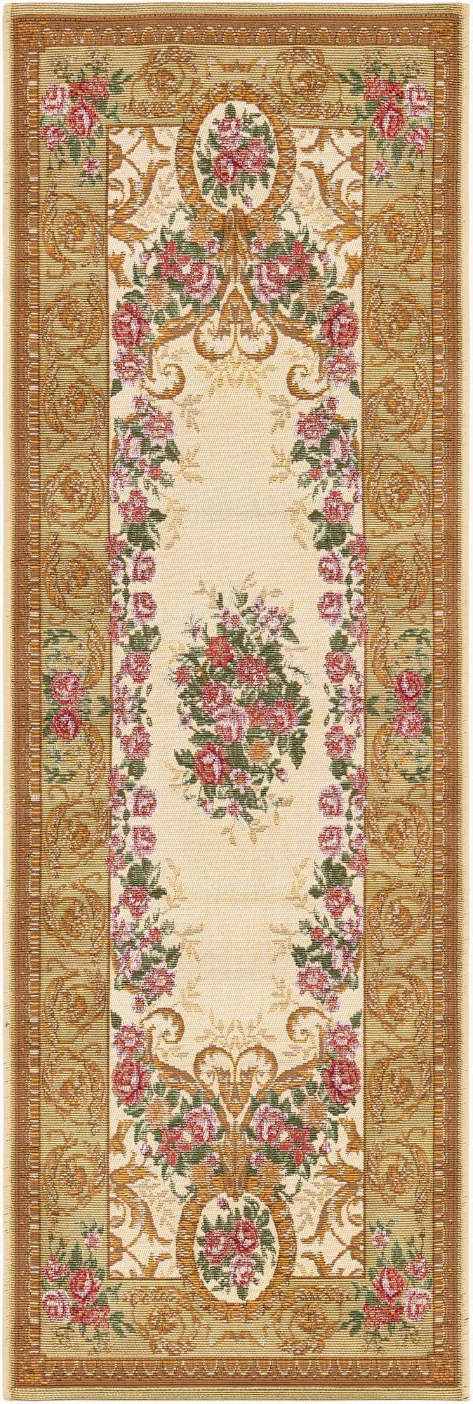  2' x 6'  Washable Traditional Indoor / Outdoor Runner Rug